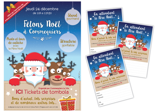 Création
Affiche 29.7 x 42 cm + Billets de tombola