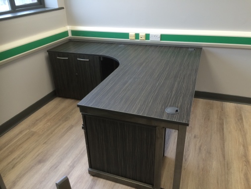 New Zebrano finish corner workstation in Leeds