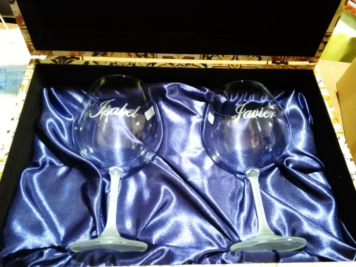 Copas de Cristal de Bohemia personalizadas con láser