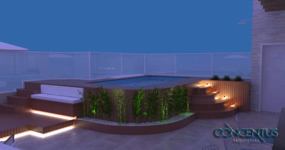 Projeto de terraço em edifício