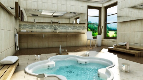 Diseño 3d de un baño master 