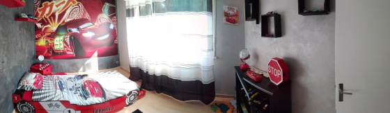 vu panoramique de la chambre voiture/ Chantier proche de Valenciennes