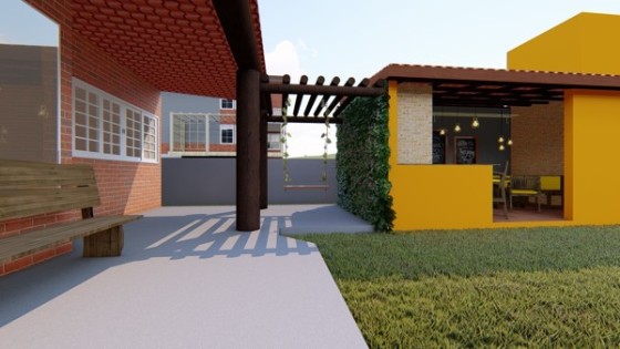 Cliente necessitava de um espaço para receber convidados. Foi criado este anexo (externo)