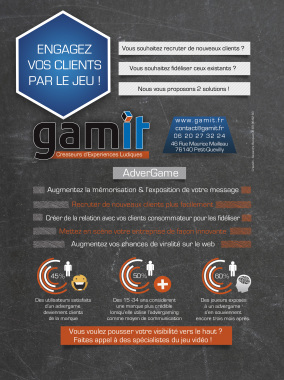 Verso Flyer société Gamit. Impression papier 135g mat