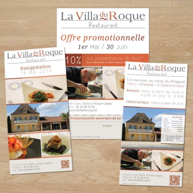 Flyers pour restaurant Lavilladuroque