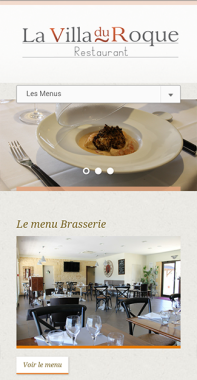 Site web format mobile pour le restaurant lavilladuroque