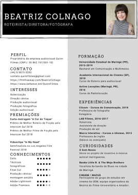 Currículo completo da profissional