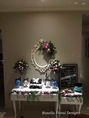Candy Buffet decorated with flowers