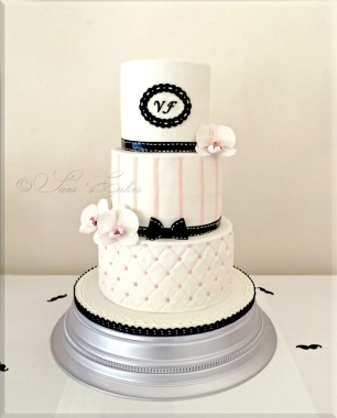 wedding cake avec orchidées phalaenopsis en sucre