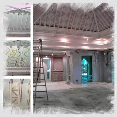 Peinture et matière sur plafond (Camuset)