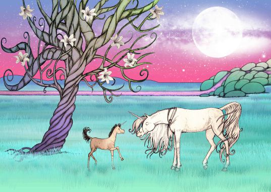 Illustration encadrée pour une chambre de petite fille 2016.