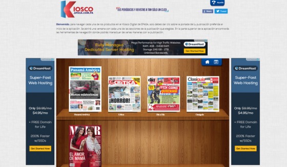 Kiosco de suscripción digital con pasarela de pago