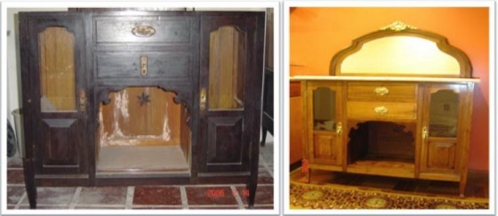 Movel descupinizado e restauro com lustro. 