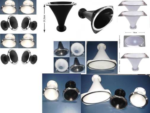 Cone , cornetas e jarróes em aluminio fundido