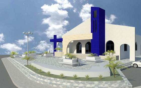 Projeto da praça de um igreja