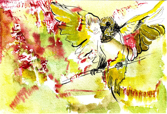 "Oiseaux" aquarelle sur papier Canson (2012) - 3/8
