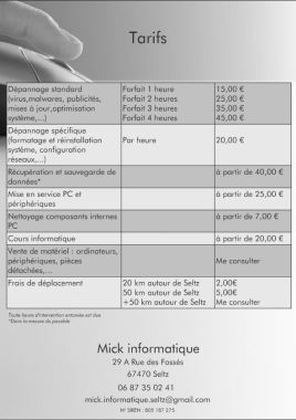 Tarifs