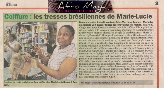 Afro Magh Euro coiffure sur Nord Eclair.