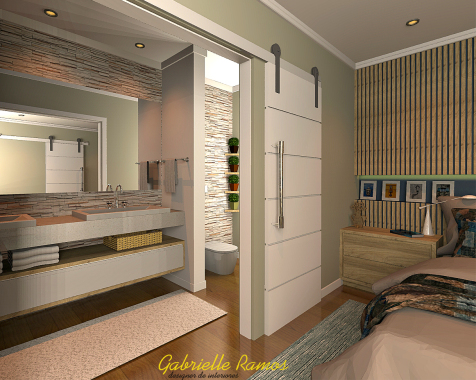 Projeto de suite de casal com closet