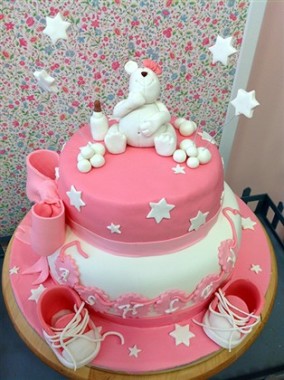 Tarta bautizo osito
