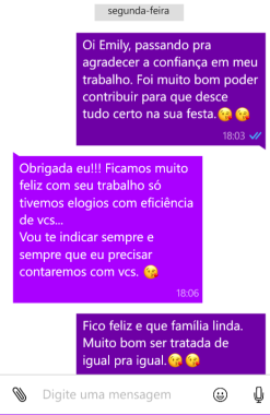 Agradecimento a clientes