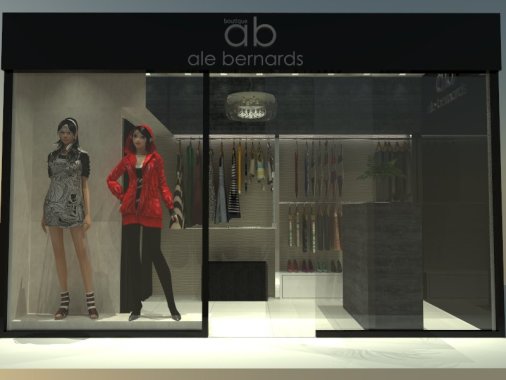 Projeto da Loja Ale Bernards, Galeria na Olegario Marciel - Praia Shopping ....Fachada.
