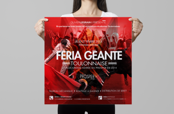Création flyer/affiches soirée "Féria Géante" pour la discothèque Le Prosper