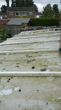 Conservatory roof before a clean