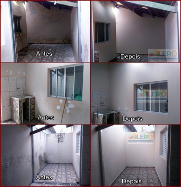 Impermeabilização, emassamento e Repintura de fundos. 