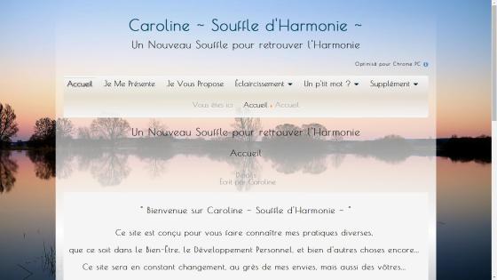 Accueil du Site Internet : Caroline-Souffle-dHarmonie.com