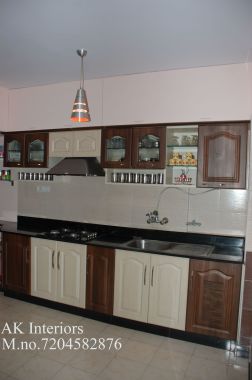 Modular kitchen with membrane shutter finish