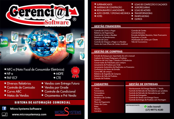 GERENCIAL - Sistema para Controle Geral de Vendas, balcão, delivery restaurantes, padarias, supermercados, oficinas mecânicas.