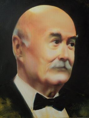 PORTRETUL MAESTRULUI TUDOR GHEORGHE - ulei pe panza 50 x 40 cm