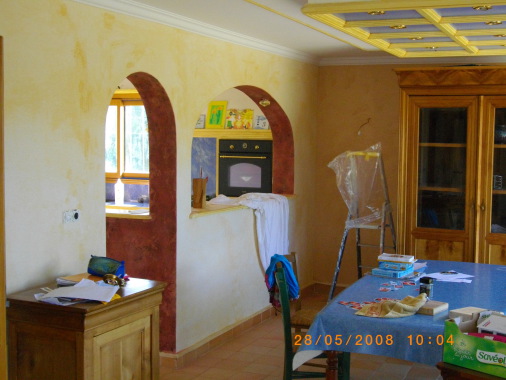 peinture structurée et marmorino