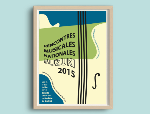 Dans le cadre du festival des nuits d'été à Guéret, l'association Suzuki souhaitait développer une identité pour l'événement " Rencontres musicales nationales Suzuki".