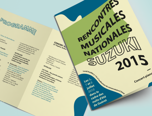 Dans le cadre du festival des nuits d'été à Guéret, l'association Suzuki souhaitait développer une identité pour l'événement " Rencontres musicales nationales Suzuki".