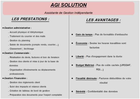 LES PRESTATIONS AGI SOLUTION
