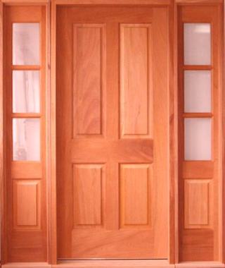 puerta apanelada modelo mampara en color cedro o otros acabados