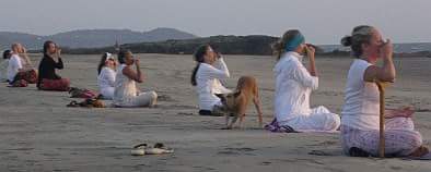 Pranayam class at open space