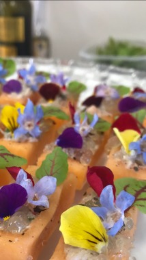 Linguaux de melon tourteaux et jardin florale 