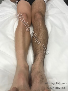 Mens leg wax @ Waxing Ninja