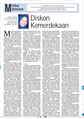 Berikut merupakan contoh esai yang saya buat. Semoga dapat menjadi contoh karya