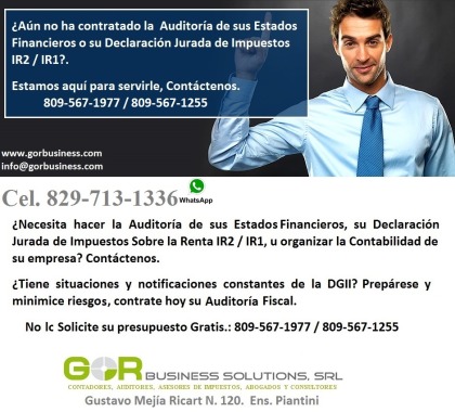 ¿Aún no ha Contratado su Auditoría a los Estados Financieros o su Declaración de Impuestos IR2 IR1