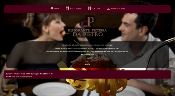 Webdesign für eine Pizzaria