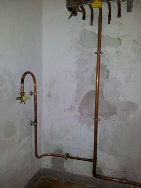 installation chaudière muralle avec cane gaz