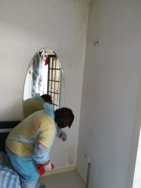 Durante a limpeza