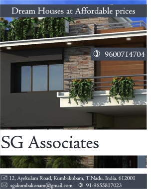 DREAM HOUSES AT BUDGET PRICES FROM SG ASSOCIATES BUILDERS AND DEVELOPERS KUMBAKONAM