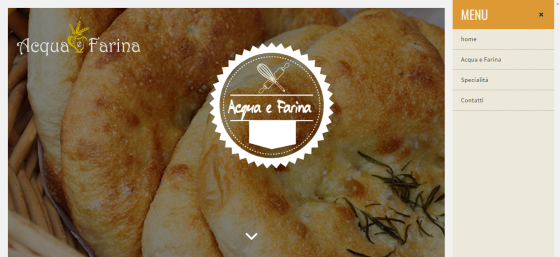 Home Page con menù mobile friendly