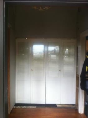 Old nook turned into walk in laundry/ pantry
