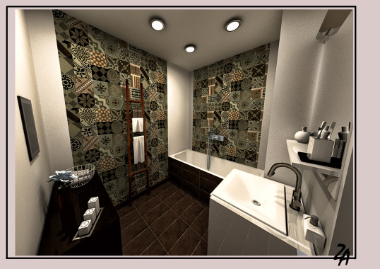 Salle de bain. Appartement secteur Jardin des Plantes